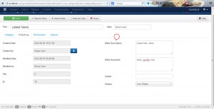 Joomla 3.x. How to insert website, category and article meta data-2
