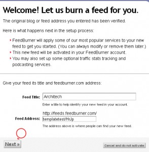 Wordpress. How to create feed URL with FeedBurner2