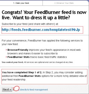 Wordpress. How to create feed URL with FeedBurner3