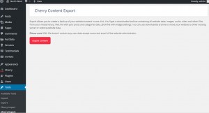 CherryFramework 4. How to back up content and Cherry options-3
