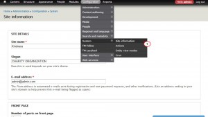 Drupal 7.x. How to change site name and slogan using admin panel configuration-1