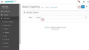 OpenCart 2.x. How to manage Captcha and reCAPTCHA-3