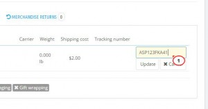 PrestaShop 1.6.x. How to add a courier tracking number to your customer's order4
