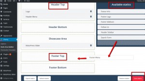 how to deal with missing header and footer menus on home page.3